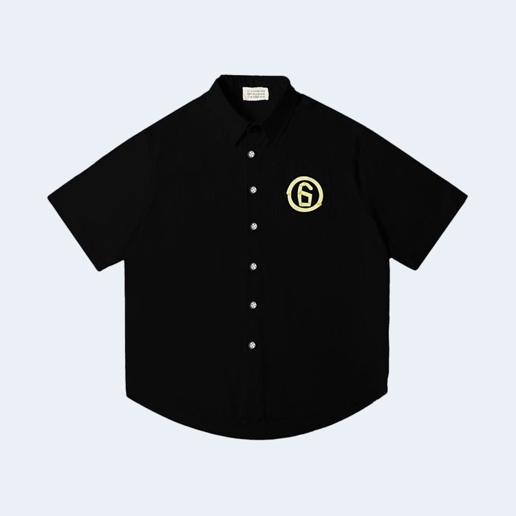 메종 마르지엘라 넘버 시그니처 클립 반팔 셔츠 블랙